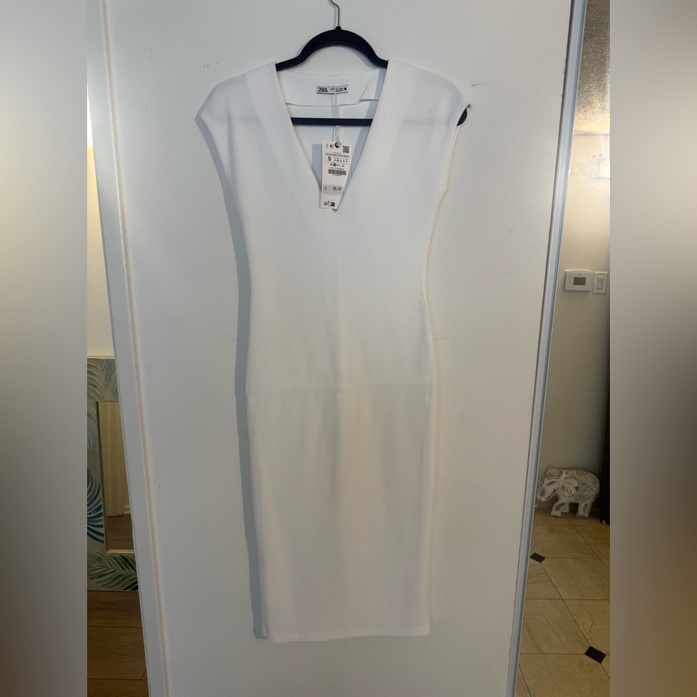 White midi dress